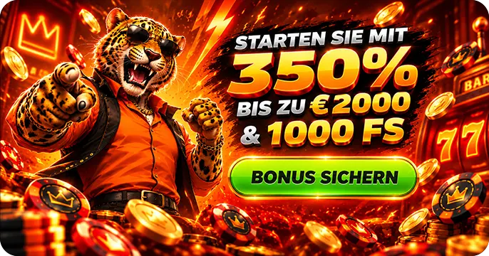 LuckLeopard startwn sie mit 350% bis zu €2000 + 1000 FS